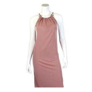 Gucci Tank Dress with gold horse bit hardware, Dusty Pink, Size S